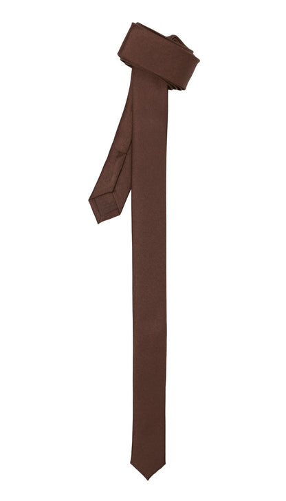Super Skinny Chocolate Shiny Slim Tie
