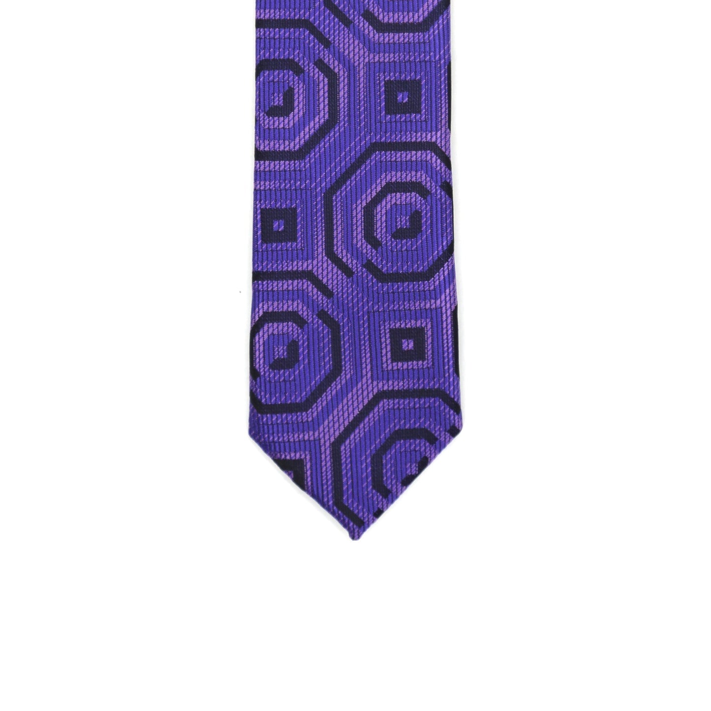 Super Skinny Retro Geometric Purple Slim Tie