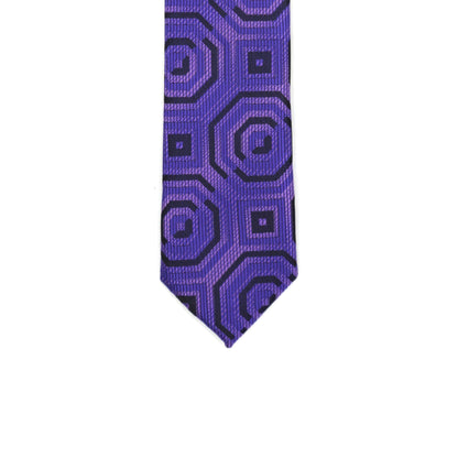 Super Skinny Retro Geometric Purple Slim Tie