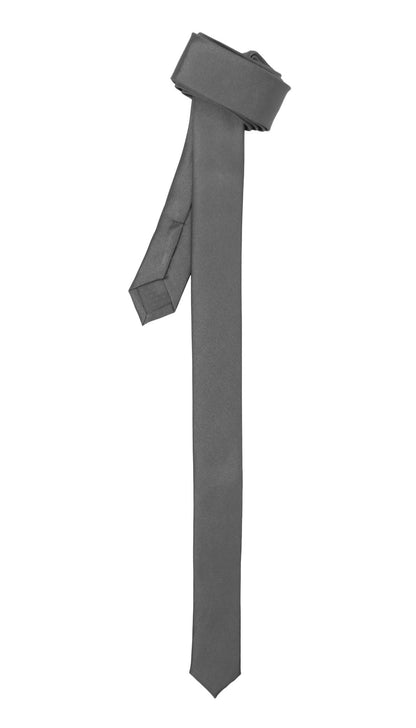 Super Skinny Grey Shiny Slim Tie