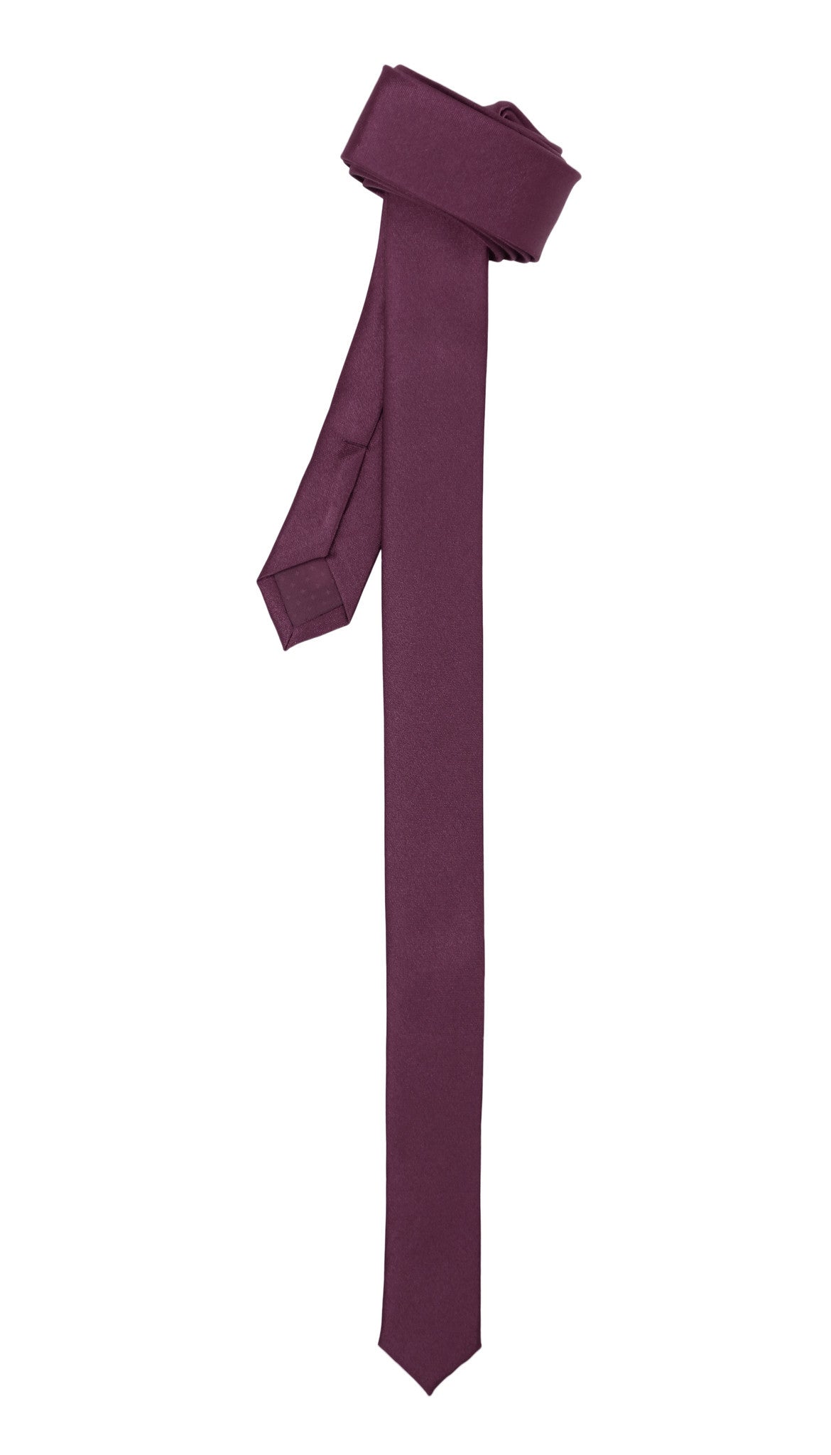 Super Skinny Plum Shiny Slim Tie