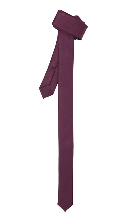 Super Skinny Plum Shiny Slim Tie