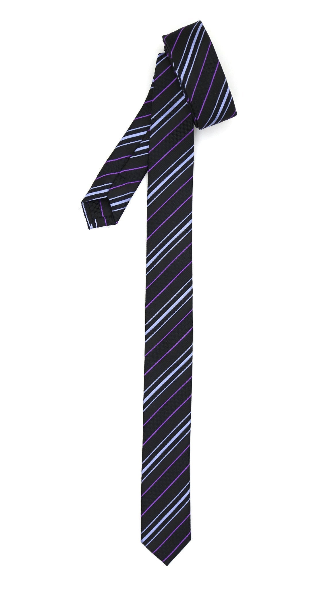Super Skinny Stripe Purple Lavender Slim Tie