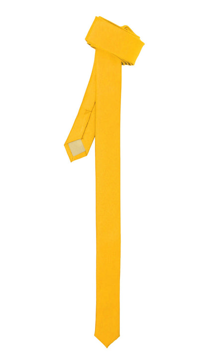 Super Skinny Yellow Shiny Slim Tie