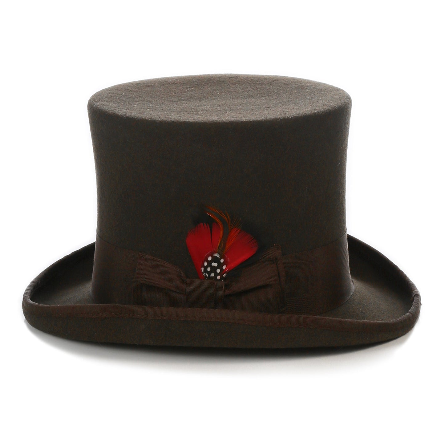 Brown Wool Felt Top Hat for Men | Ferrecci