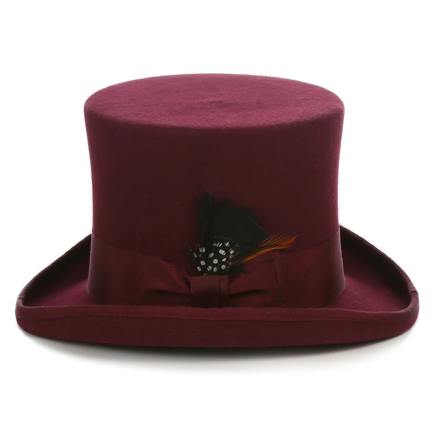 Burgundy Wool Felt Top Hat for Men | Ferrecci