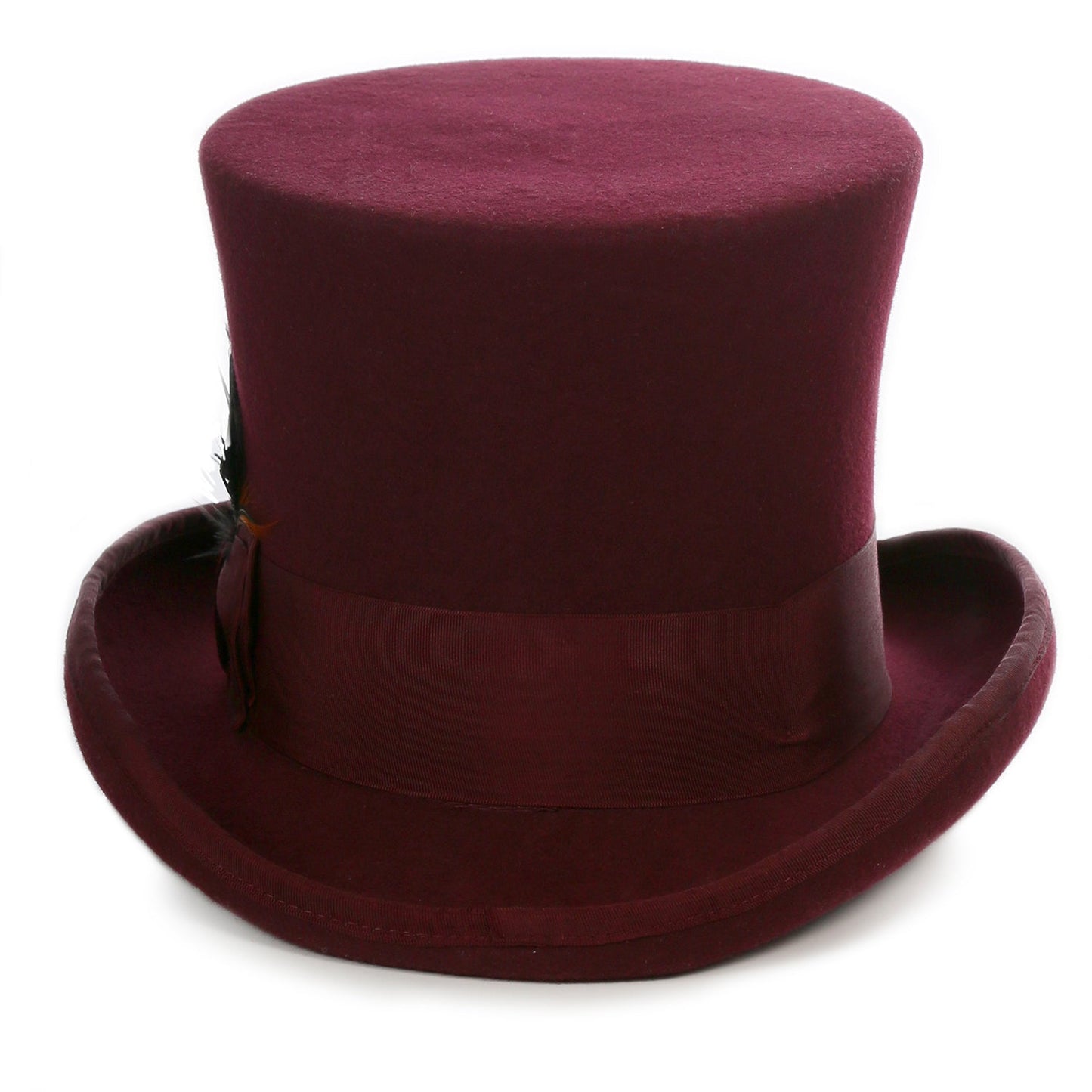 Burgundy Wool Felt Top Hat for Men | Ferrecci