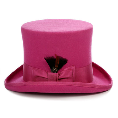 Premium Fuchsia Wool Top Hat