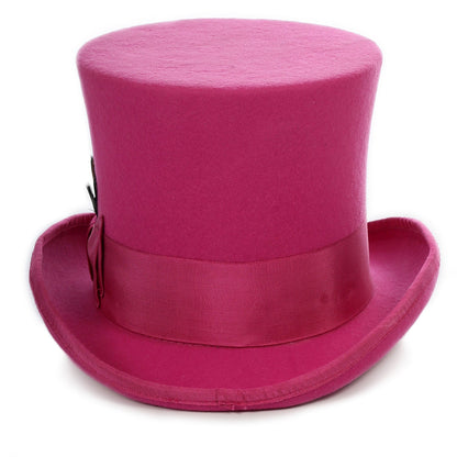 Premium Fuchsia Wool Top Hat