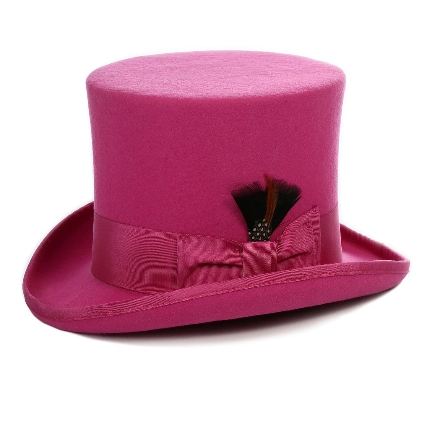 Premium Fuchsia Wool Top Hat