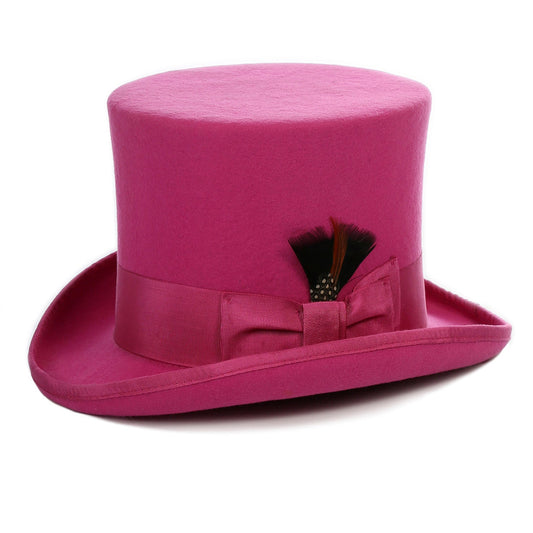 Premium Fuchsia Wool Top Hat