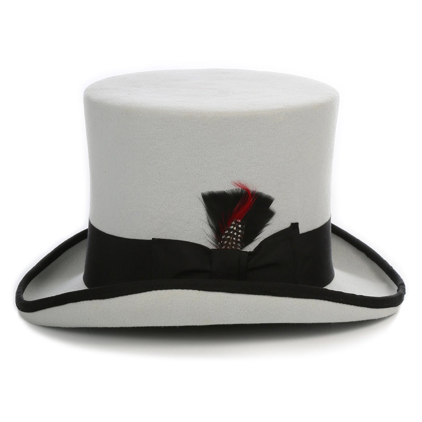 Grey & Black Wool Felt Top Hat for Men | Ferrecci