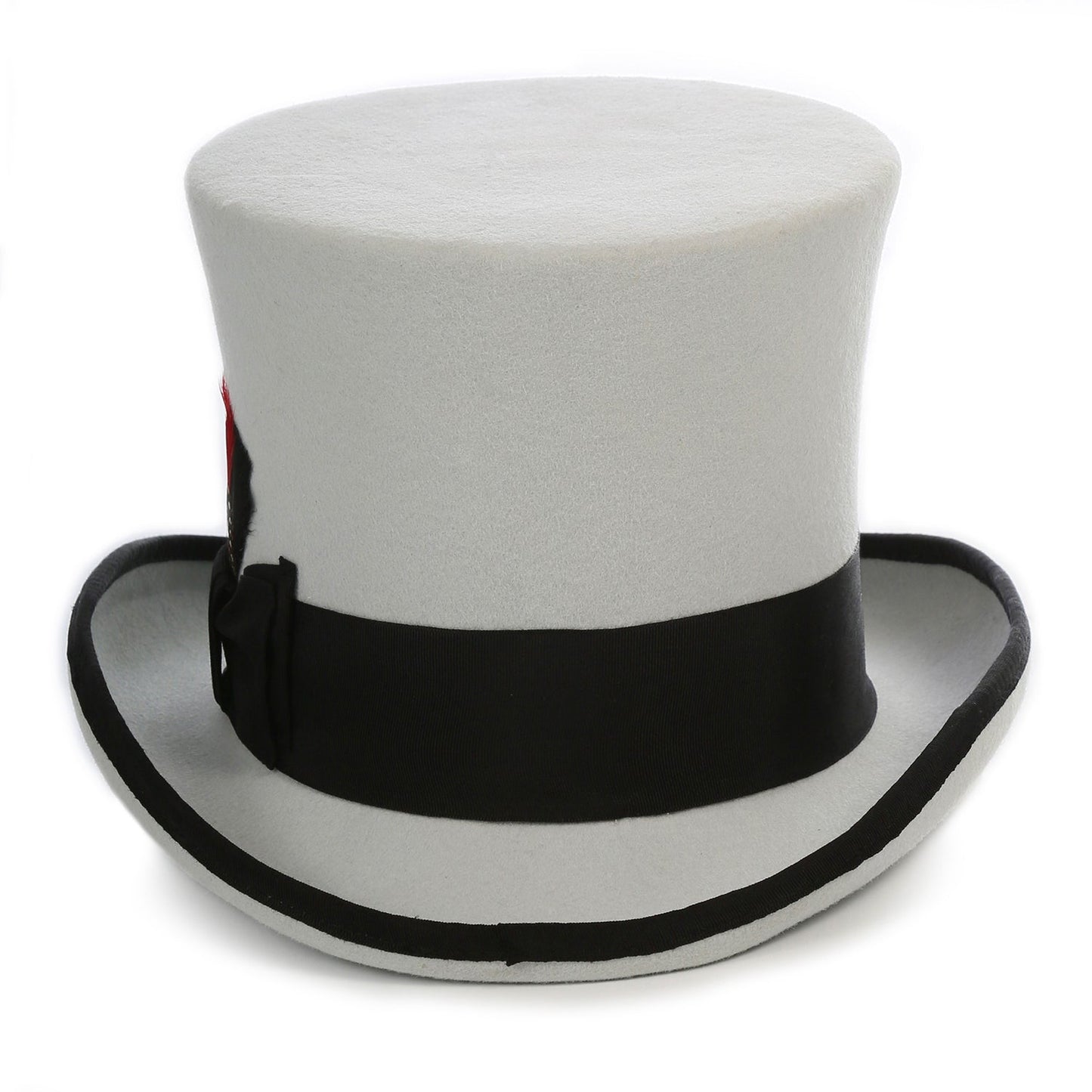 Grey & Black Wool Felt Top Hat for Men | Ferrecci
