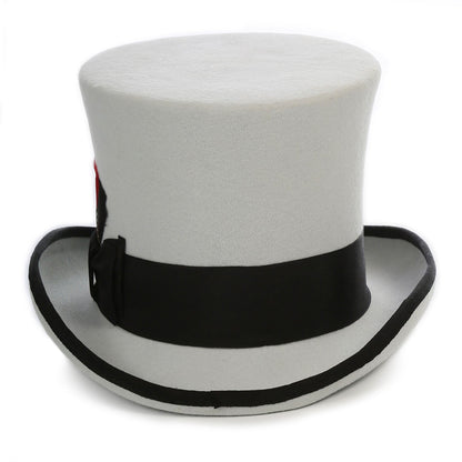 Grey & Black Wool Felt Top Hat for Men | Ferrecci