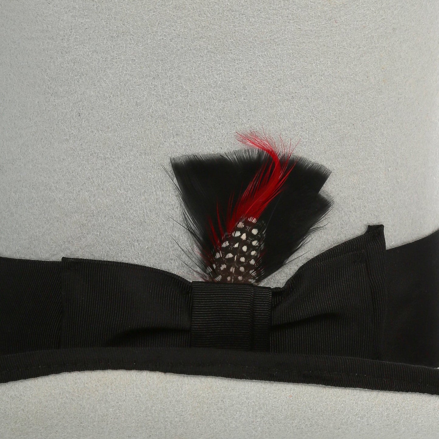 Grey & Black Wool Felt Top Hat for Men | Ferrecci