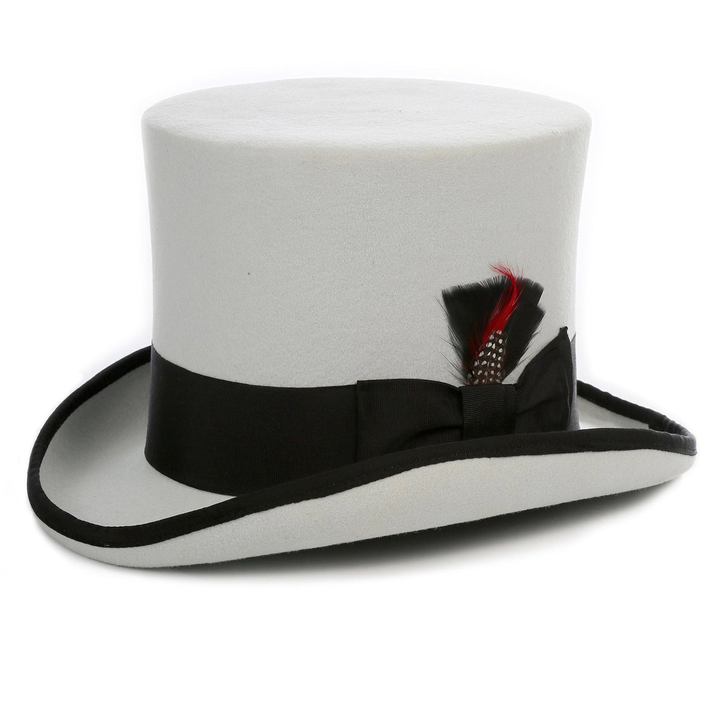 Grey & Black Wool Felt Top Hat for Men | Ferrecci