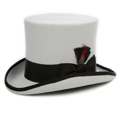 Grey & Black Wool Felt Top Hat for Men | Ferrecci