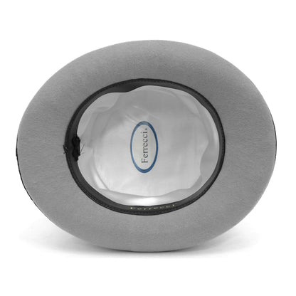 Grey & Black Wool Felt Top Hat for Men | Ferrecci