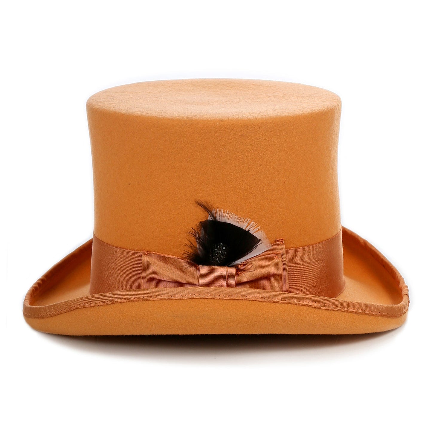 Orange Wool Felt Top Hat for Men | Ferrecci