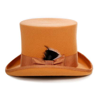 Orange Wool Felt Top Hat for Men | Ferrecci