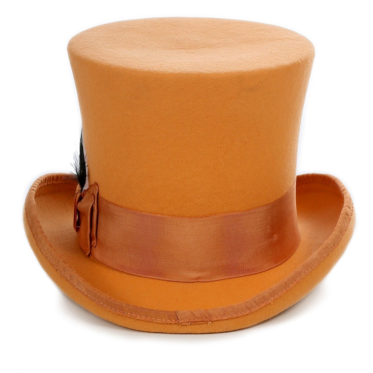 Orange Wool Felt Top Hat for Men | Ferrecci