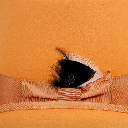 Orange Wool Felt Top Hat for Men | Ferrecci