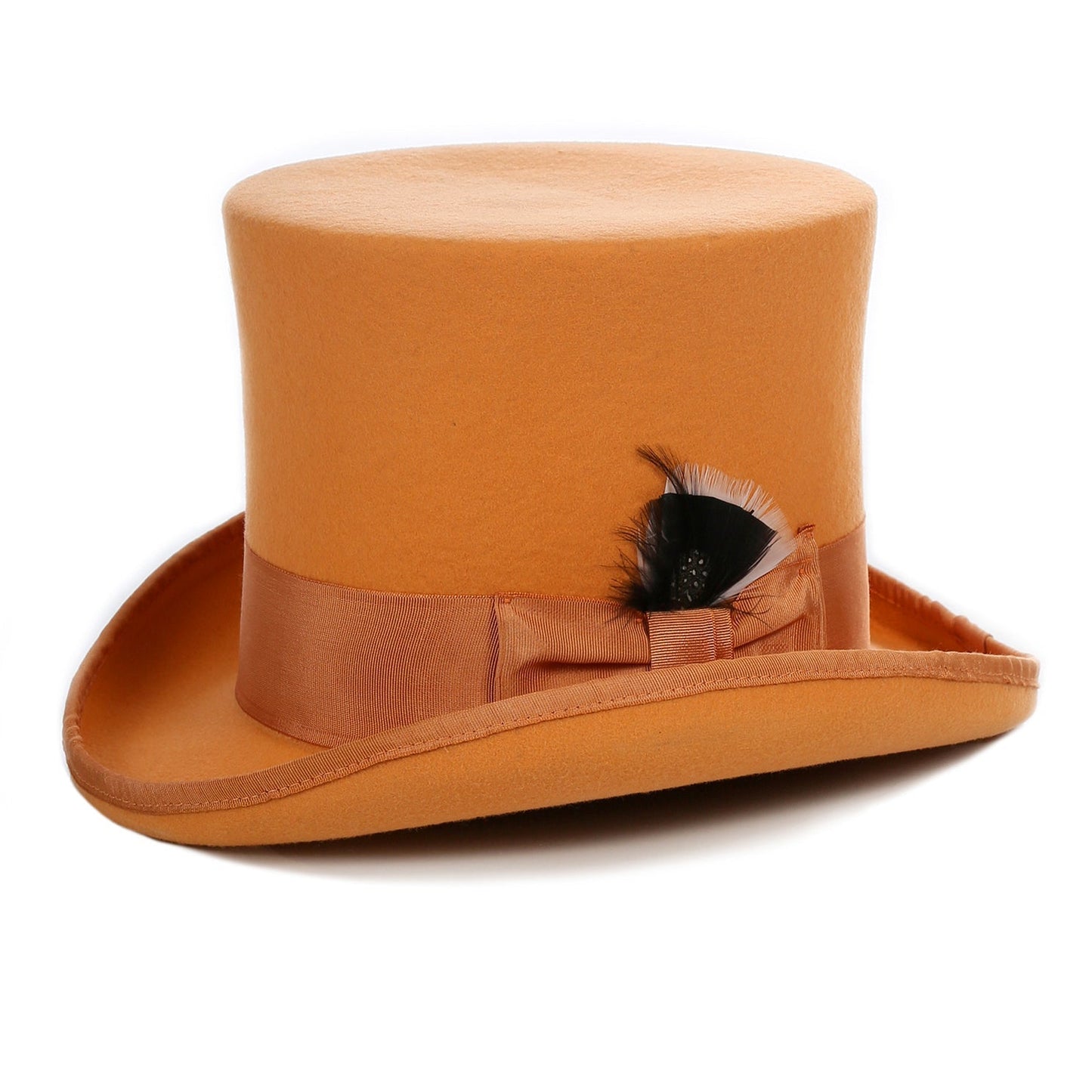 Orange Wool Felt Top Hat for Men | Ferrecci