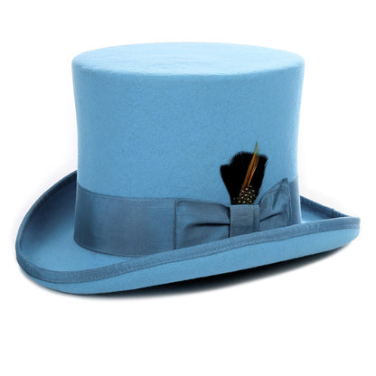 Sky Blue Wool Top Hat