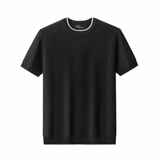 Textura Knit Tee BLACK - My Men's Shop