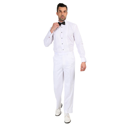 Premium Regular Fit White Tuxedo Dress Pants
