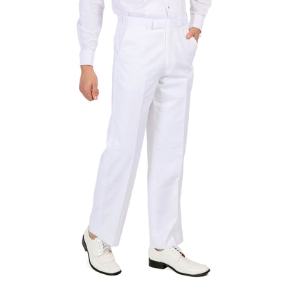 Premium Regular Fit White Tuxedo Dress Pants