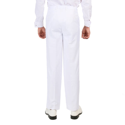 Premium Regular Fit White Tuxedo Dress Pants