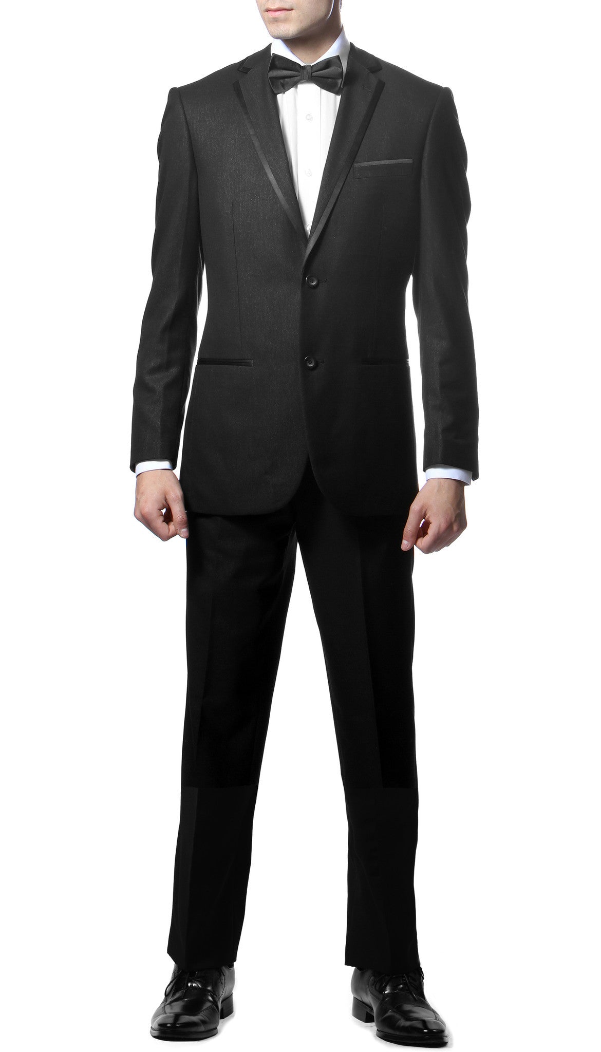 Slim Fit Notch Lapel TX100 Black 2pc Tuxedo