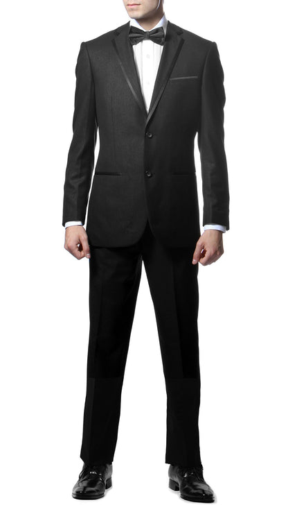 Slim Fit Notch Lapel TX100 Black 2pc Tuxedo