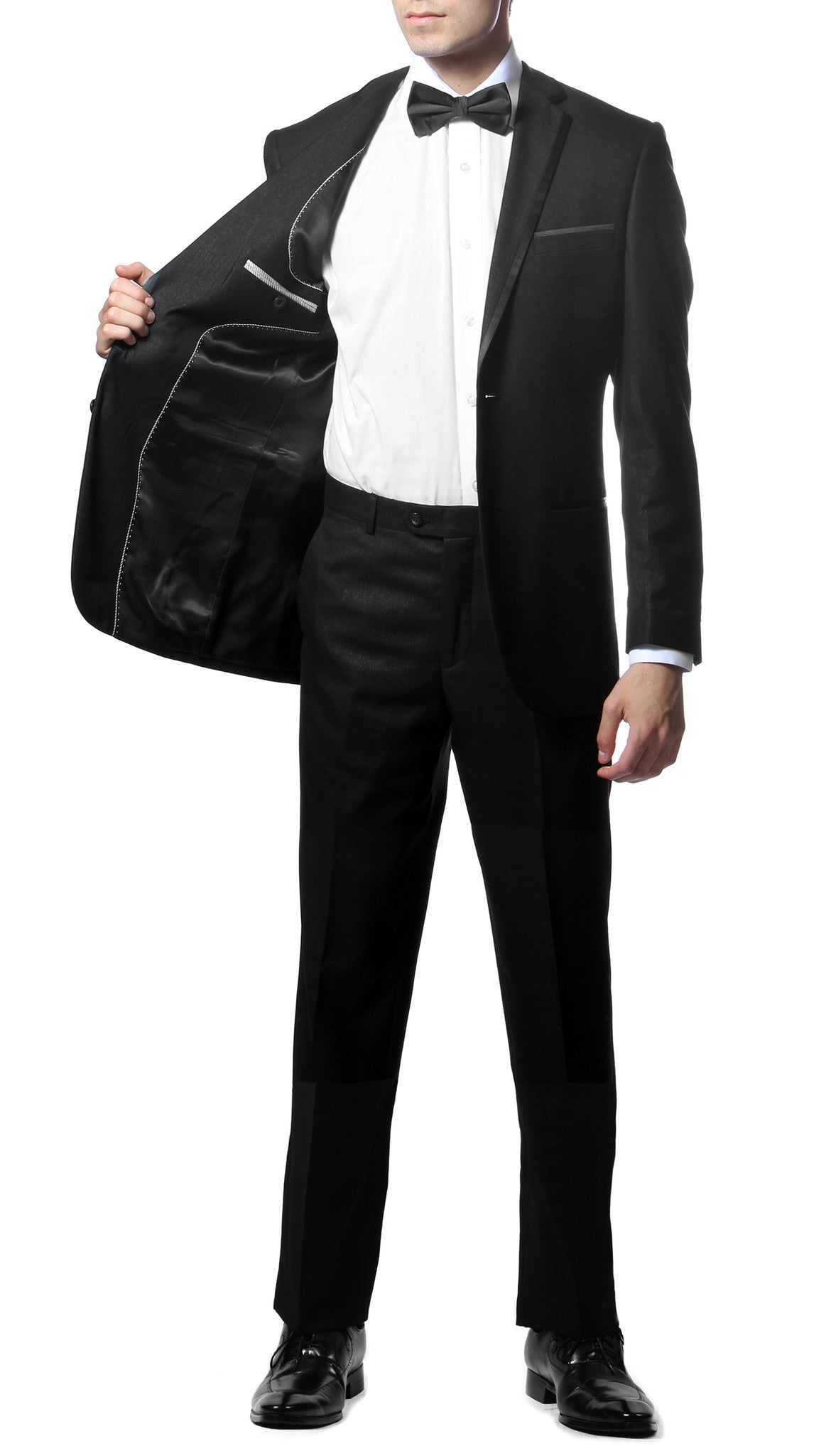 Slim Fit Notch Lapel TX100 Black 2pc Tuxedo