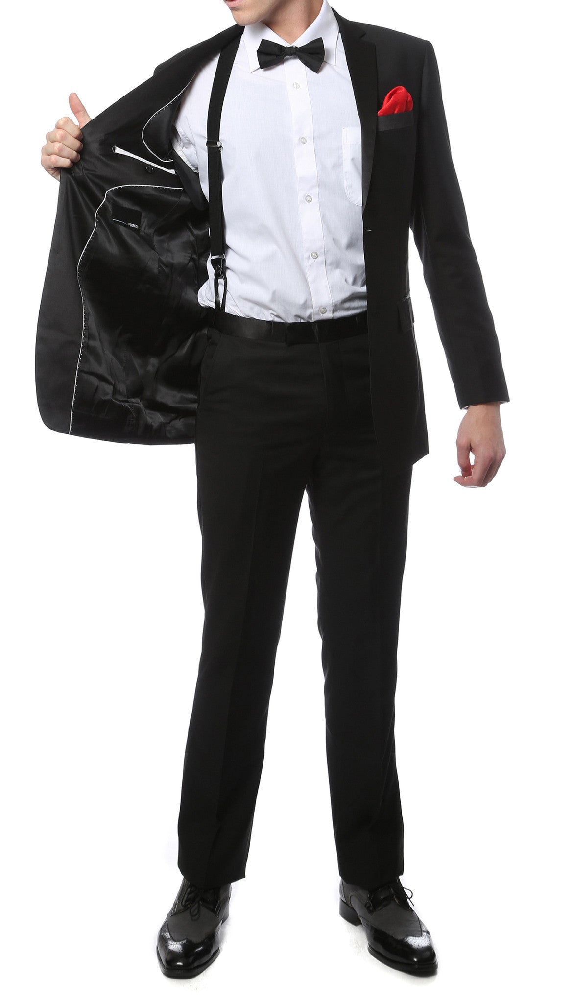 TX2000 2pc Black Slim Fit Notch Lapel Tuxedo