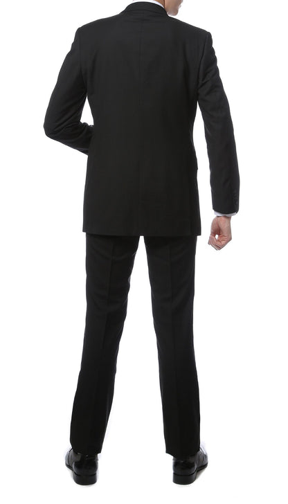 TX2000 2pc Black Slim Fit Notch Lapel Tuxedo