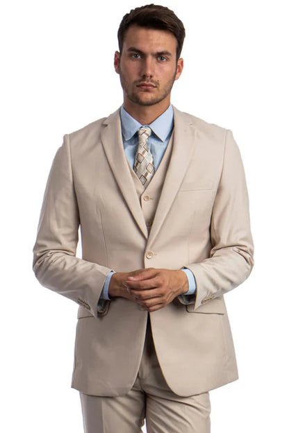 2 buttons Slim vested Suit - My Men's Shop
