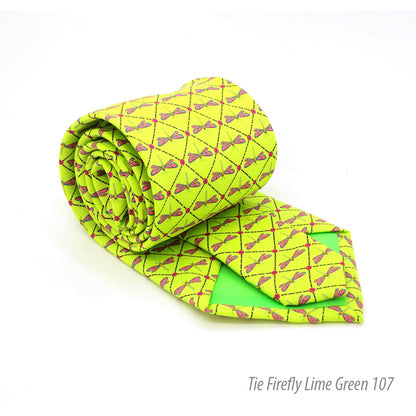 Firefly Lime Green Necktie with Handkerchief Set
