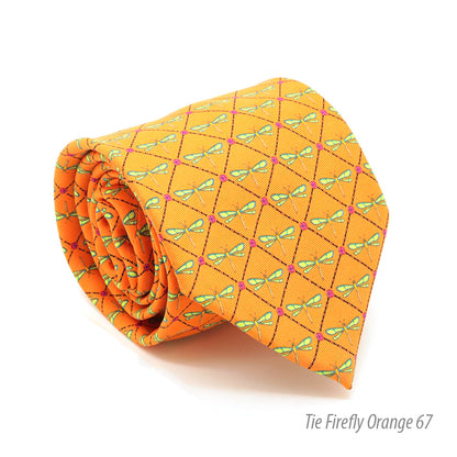 Firefly Orange Necktie with Handkerchief Set