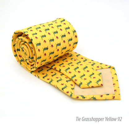 Grasshopper Yellow Necktie with Handkerchief Set