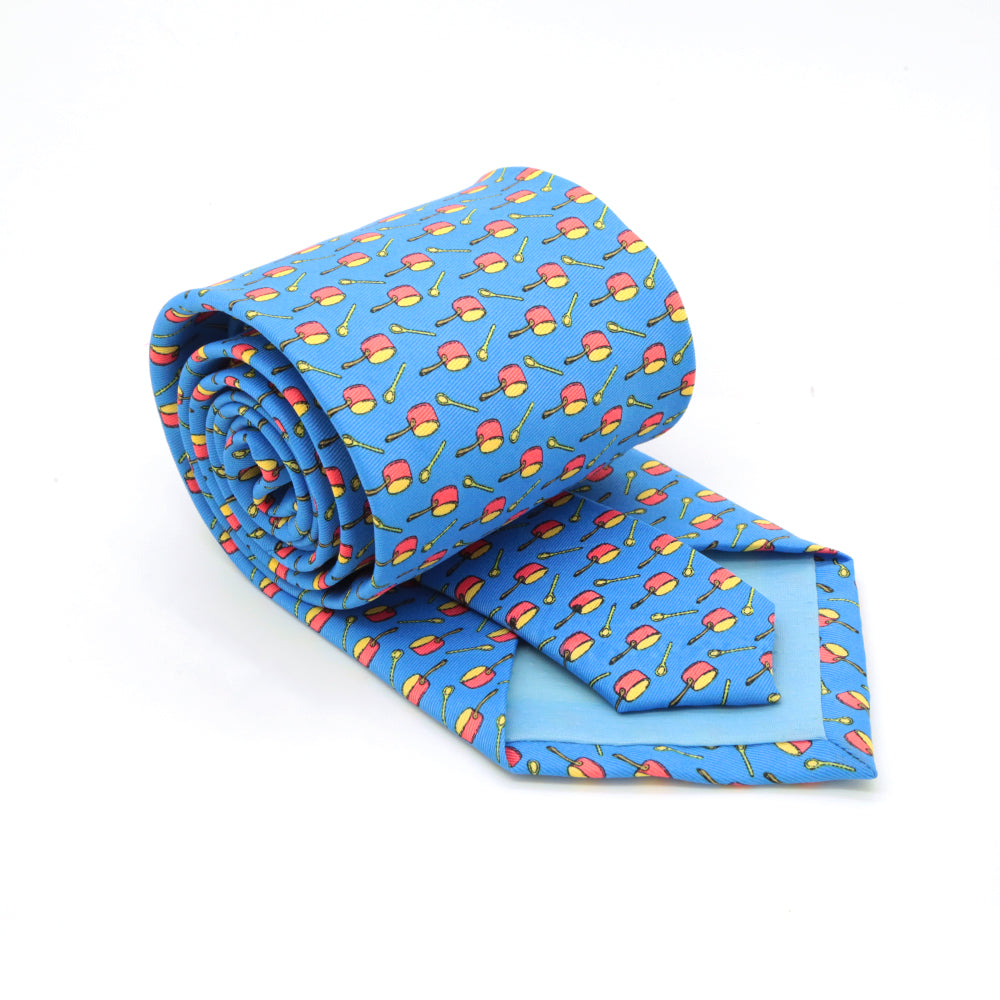 Pots Blue Necktie with Handkerchief Set