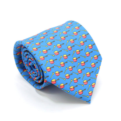 Pots Blue Necktie with Handkerchief Set