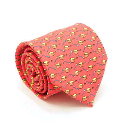 Pots Red Necktie with Handkerchief Set