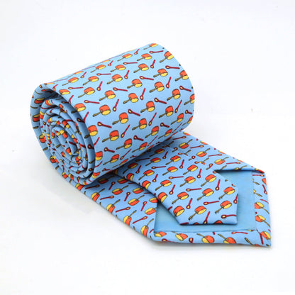 Pots Sky Blue Necktie with Handkerchief Set