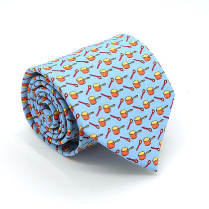 Pots Sky Blue Necktie with Handkerchief Set