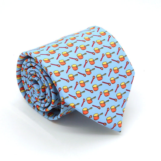 Pots Sky Blue Necktie with Handkerchief Set