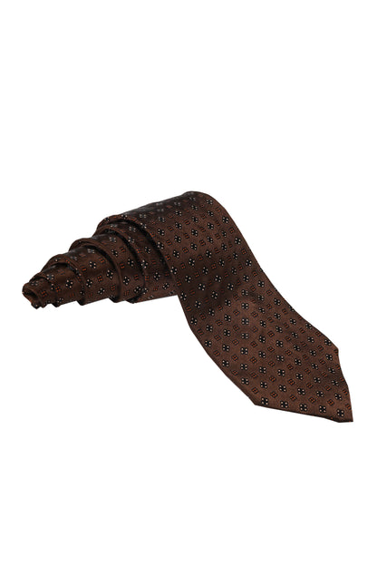 Trussardi Geometric Micro-Pattern Silk Tie