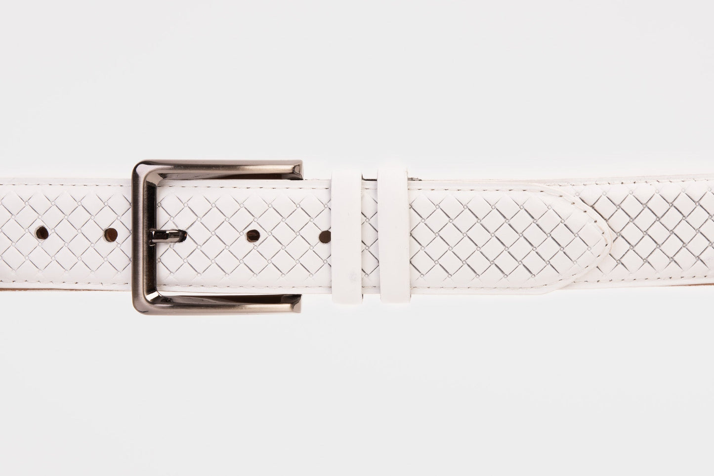 The Layla White Woven Leather Belt