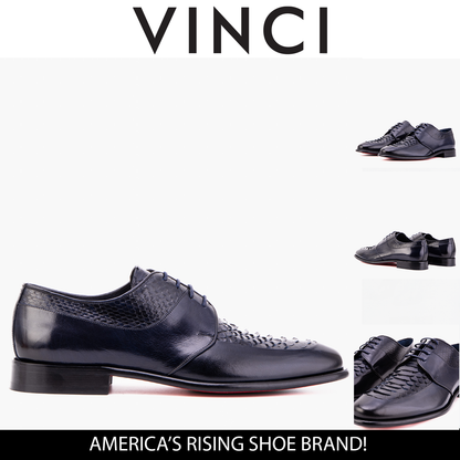The Arven Navy Python Leather Men Shoe